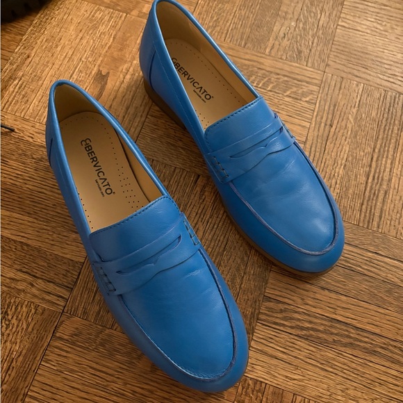 Women´s Blue Leather Loafers